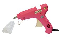 Themisto - Built With Passion 40W Anti-Drip Glue Gun With 5 Sticks for Arts & Crafts, DIY | Leak-Proof, Strong Gumming (Pink) - Corded Electric