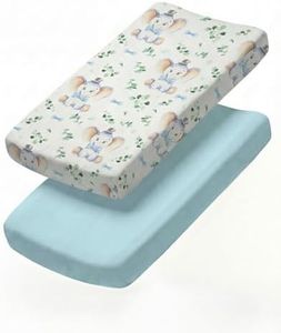 Changing Pad Cover - Pack of 2 Soft Unisex Diaper Change Table Sheets - Fit 32"x16" Contoured Pad - Changing Pad Cover for Baby Boys & Girls - Snug Elastic Fit & Machine Washable - Oeko-Tex - Child