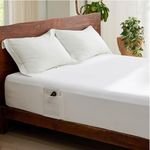 Bedsure 100% Cotton Fitted Sheet Full Size - Cotton Percale Bed Sheet, Crisp Soft & Breathable, Prewashed Process Design, Single-Side Storage Pocket (White, 54x75+16 Inches, 1 Piece)