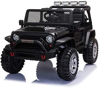 TOBBI 12V Kids Ride On Car, Electric Vehicles Jeep Car with Remote Control, Music, MP3 Player, Lighting, Black