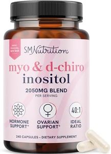 Myo-Inositol & D-Chiro Inositol for Hormone Balance for Women | Ideal 40:1 Ratio | Menstrual Cycle and Ovarian Health Support Supplement | Myo 2000mg & D Chiro 50mg with Vitamin B8 | 240 Count