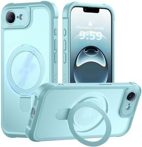 MOCCA Design for iPhone 16e Case with Magnetic Invisible Stand [Full Camera Protection] [Compatible with Magsafe] Military Drop Shockproof Translucent Matte Phone Case Cover 6.1",Blue