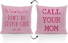 ZJSYXXU Call Your Mom Be Safe Have Fun Don't Do Stupid Love Mom 18''x18''Reversible Throw Pillow Case (pink)