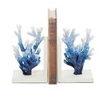 Deco 79 Metal Coral Ombre Bookends, Set of 2 4" W, 7" H, Blue