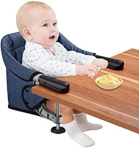 Hook On Chair, Clip on High Chair, Fold-Flat Storage Portable Feeding Seat, High Load Design, Attach to Fast Table Chair(Navy Blue)