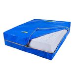 Mattress Moving Bag Queen Size, Heavy Duty Mattress Cover with Sturdy Zippers, Plastic Waterproof Mattress Protector with 8 Strong Carrying Handles, Reusable for Storage House Moving, Blue