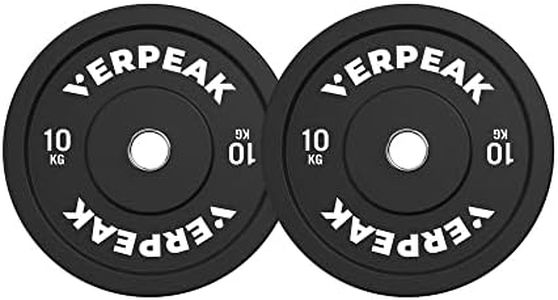 Verpeak 10KG x 2 Weight Plate Bumper Olympic Rubber Coated Home Gym Set Barbell Dumbbell