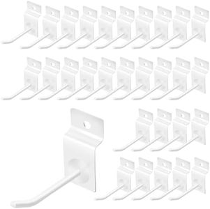 Yauhar 2/4/6/8 Inches Slatwall Panel Hooks Assortment Set, Heavy Duty Slat Wall Hanging Display Hooks Pegboard Hanger Hook for Gridwall Garage Shop Retail (White, 2 Inch)