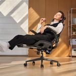 SIHOO B100 PRO Ergonomic Office Chair, Office Chair with Footrest, Mesh Office Chair with Adaptive Dynamic Lumbar Support, Ergonomic Chair with 4D Armrests, Computer Chair for Home Gaming, Light Black