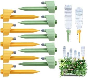 10 Pcs Self Watering Planter Insert, Self Watering Spike Plant Watering Devices, with Adjustable Drip Valve Automatic Bevel and Dual Runner Spout Plant Watering Spikes for House Plants, Garden Plants