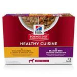Hill's Science Diet Adult Canned Dog Food Variety Pack, Healthy Cuisine Chicken, Beef, 12.5 oz, 12 pack