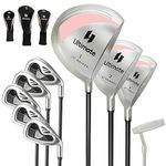 Tangkula 9 Pieces Women's Complete Golf Clubs Set Right Hand, Includes 460cc Alloy #1 Driver & #3 Fairway Wood & #4 Hybrid & #6/#7/#8/#9/#P Irons, Putter, Golf Club Set