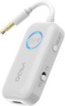 YMOO Bluetooth 5.3 Transmitter Receiver with Aptx/Aptx-LL Ultra Low Latency Support (<36ms), Dual Connection 2-in-1 Aux Bluetooth Adapter for Airplanes/Boats/Gym/TV (White Upgrade)