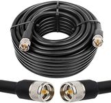 MOOKEERF PL259 CB Coax Cable, 60ft RG8 UHF Male to Male Cable PL-259 Coaxial Cable for CB Radio,HAM Radio, VHF Radio, SWR Meter, Antenna Analyzer
