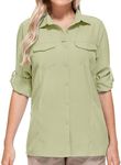 Women's UPF 50+ UV Sun Protection Shirts Long Sleeve Fishing Hiking Shirt Cool Lightweight Travel Safari Shirts 5073,Khaki,3XL