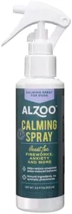 ALZOO Calming Spray for Dogs, Helps to Relieve Stress from Separation Anxiety, Travel, Vet Visits, Fireworks, etc, 100% Plant-Based Active Ingredients, 3.4 Fl. Oz Spray Bottle