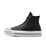 Converse All Star Lift Hi Platform Trainers Black White White Leather - 6 UK