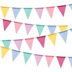48Pcs Pennant Bunting Banner Flags, BetterJonny 4 Pack Colorful Burlap Triangle Flag for Party Wedding Christmas Birthday Bedroom Decoration (13 Feet)
