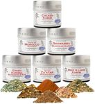 Middle Eastern Seasonings Gourmet Gift Set - Tastes of The Middle East - Artisanal Spice Blends Six Pack - Non GMO, All Natural, Small Batch - Made By Hand in USA - Gustus Vitae - #313