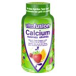 Vitafusion Calcium Adult Vitamin Gummies, Strong Bones and Teeth¹, Prevents Osteoperosis², Muscle Function³,100 Count (1.5-Month Supply), Packaging May Vary