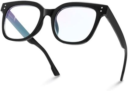 miyya Oversized Blue Light Glasses For Woman, Fashion Glasses, Computer Screen Glasses, Non Prescription Glasses For Women (Black, Clear)