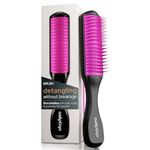 Aséptiqo Brush - Premium Detangling Hair Brush, Compact & Easy to Clean Multi Purpose Pink Detangling HairBrush for Women, Men, Kids - Ideal for Straight to Wavy Hair, Wet or Dry, Heat Resistant Hair Brush, Brosse a Cheveux (Royal Euphoria)