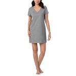 Nautica Womens Sleep Shirt Dress - Mid-Thigh Length Lightweight, Breathable Pajama Top - Cotton Knit Jersey V-Neck Sleepwear and Loungewear, Heather Gray, X-Large, Heather Grey, XL