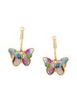 Yellow Chimes Hoop Earrings for Women Fashion Multicolor Butterfly Shaped Hoops Earrings Set | Gold Plated Big Hoops Bali Earrings for Girls | Birthday Gift for Girls Anniversary Gift for Wife