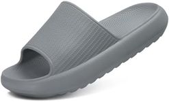 Comwarm Cloud Slide Sandals for Women Men Ultra Comfort Recovery Pillow Slippers Soft Summer Beach Shoes with Low Arch Support,Grey Size 15-16 Wonmen/13.5-14.5 Men