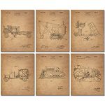 Construction Trucks Patent Prints - Set of 6 Vintage Vehicle 8x10 Photos