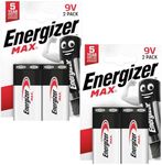 9v battery, Energizer Max 9v Batteries 4 Pack - Premium Alkaline 9v battery For Low drain devices | Smoke Alarm | Fire Alarm Battery | Smoke Detectors | Remote Control Car | Square Battery |