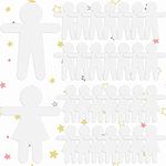 Fuutreo 108 Pcs Multicultural Construction Paper Cardboard People Shaped Cutouts for Kids DIY Craft Art Project School Classroom Decoration, White