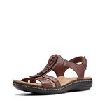 Clarks Collection Women's Laurieann Kay Flat Sandal, Tan Leather, 9 Medium US