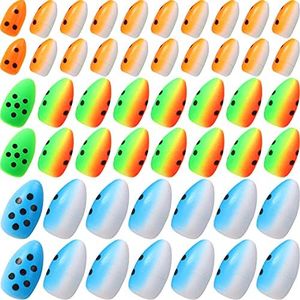 Skylety 60 Pieces Foam Floats Bullet Fishing Foam Snell Floats Fishing Rig Floats Spinner Rig Floats Oval Foam Floats Pompano Rigs Floats Fly Fishing Strike Indicators for Trout Catfish Walleye