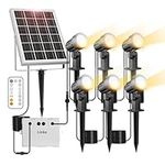 Linke Solar Spot Lights Outdoor Garden, 2700K/4000K/6500K Adjustable 6 in 1 Led Solar Powered Spotlight IP66 Waterproof Solar Landscape Spotlights Solar Fence Lights for Yard Lawn Tree Statue