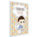 ArtinKart Thinking Room Cute Funny Poster Digital Art Print for Bathroom Washroom Toilet Door (Paper, 12x18 inch, Multicolor, Unframed)