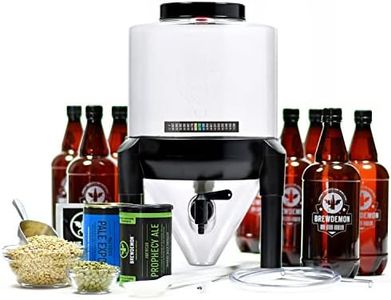 BrewDemon Premium Beer Making Kit Extra with Bottles - Our Patented Conical Fermenter Eliminates Sediment and Makes Great Tasting Beer at Home - Includes our 2 Gal. American Ale Recipe