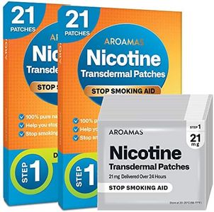 Aroamas Nicotine Patches to Help Quit Smoking, Stop Smoking - Delivered Over 24 Hours Nicotine Transdermal System to Stop Smoking Aids That Work (Stop Smoking Step 1 [2 Pack])