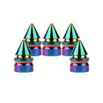 SENZEAL Spike Valve Dust Caps Aluminum Alloy Wheel Valve Caps for Car Bike Set of 5 Colorful