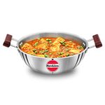 Hawkins 4 Litre Deep Kadhai, Triply Stainless Steel Kadai, Flat Bottom Induction Kadhai, Big Kadai, Silver (SSK40)