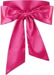 Glitopper Women Satin Waist Belts Dress Sash Waist Belt for Special Occasion Bridal Wedding Prom Formal 3.5'' Wide (Hot Pink)