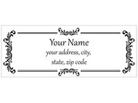 Set 30 Personalized Return Address Labels with Vintage Pattern Cute Design (White Matte)