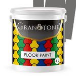 GRANOTONE Floor Paint 4 Litre Space Grey Colour Polyurethane and Acrylic Polymer Based Concrete Sealer Anti Slip Thick and Durable for Cement Floor and Tiles Made in India
