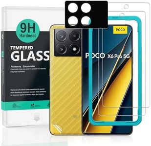 IBYWIND 2 Pcs Screen Protector For Xiaomi Poco X6 Pro 5G 6.67",Tempered Glass,With 1Pc Camera Lens Protector,1Pc Back Film,Anti-Scratch,Bubble Free