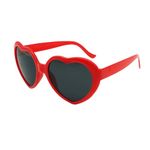 LUJAUXV Heart Shaped Sunglasses for Women,Trendy Cute Heart Glasses Retro Taylor Sun Glasses Cupid UV400, Red, Normal