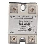 Solid State Relay, 240V AC Input SSR-25 AA 25A Relay Module With Input Voltage 90-250V AC Output 24-480V AC