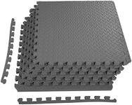 Signature Fitness Puzzle Exercise Mat with EVA Foam Interlocking Tiles for MMA, Exercise, Gymnastics and Home Gym Protective Flooring, 3/4" Thick, 24 Square Feet, Gray