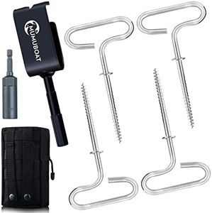 MUMUBOAT Ice Anchor Drill Adapter Kit with Storage Bag, 4pcs Ice Anchor Tool, Ice Shanty Anchors for Setting Up Ice Fishing Shelter Tent