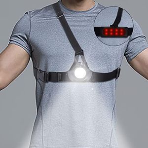 Suptig Chest Running Light,Chest Light Night Running Warning Lights LED Runing Light Connected use for Gopro Hero13/12/11/10/9/8/7/6/5/4/4s/3+/3/2with 2600mAh Built-in Rechargeable Battery Charging