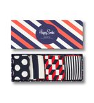 Happy Socks, Exclusive Colourful Premium Cotton Sock Gift Box for Men and Women (Pack of 4), Stripe (36-40)